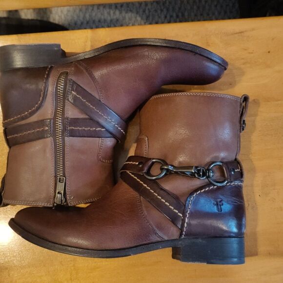 Frye harness ankle boots size zip size 6.5 - Picture 8 of 12